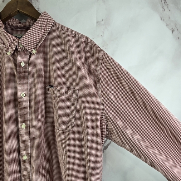 Barbour Shirt Mens XXL Red White Gingham Button Down Maxx Plaid Long Sleeve - Picture 12 of 13